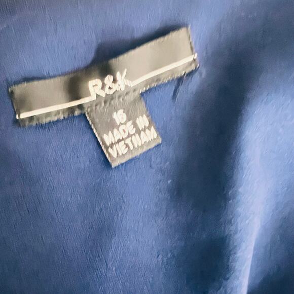 R&K Orange Blue Printed Two Piece Dress Set Size 18 - Picture 3 of 8